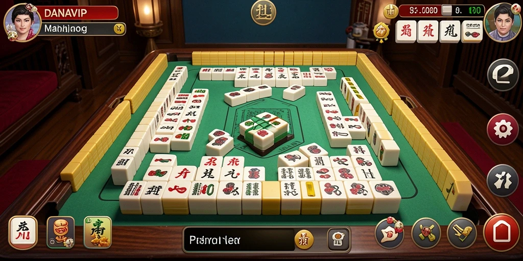 Tampilan gameplay menawan dari permainan Mahjong DANAVIP.