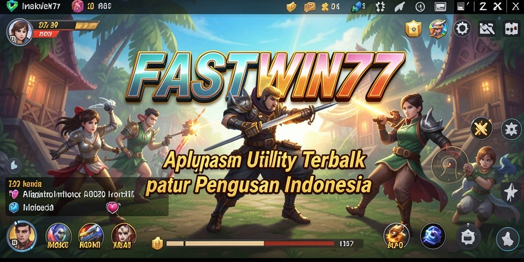 Tampilan antarmuka utama FASTWIN77 yang menarik dan fungsional.
