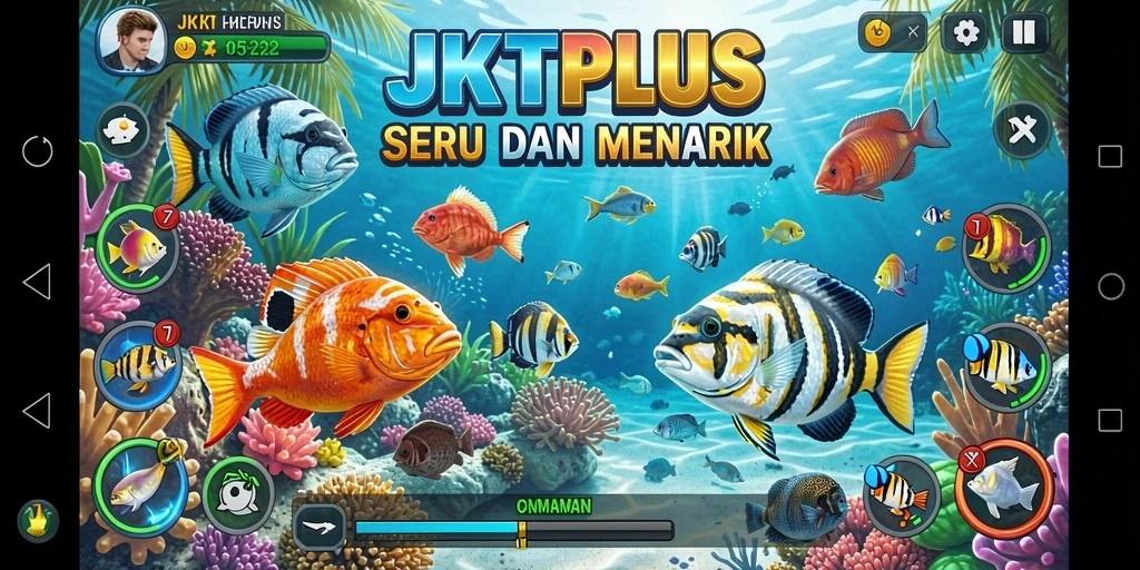 Tangkapan layar gameplay Tembak Ikan JKTPLUS yang seru.