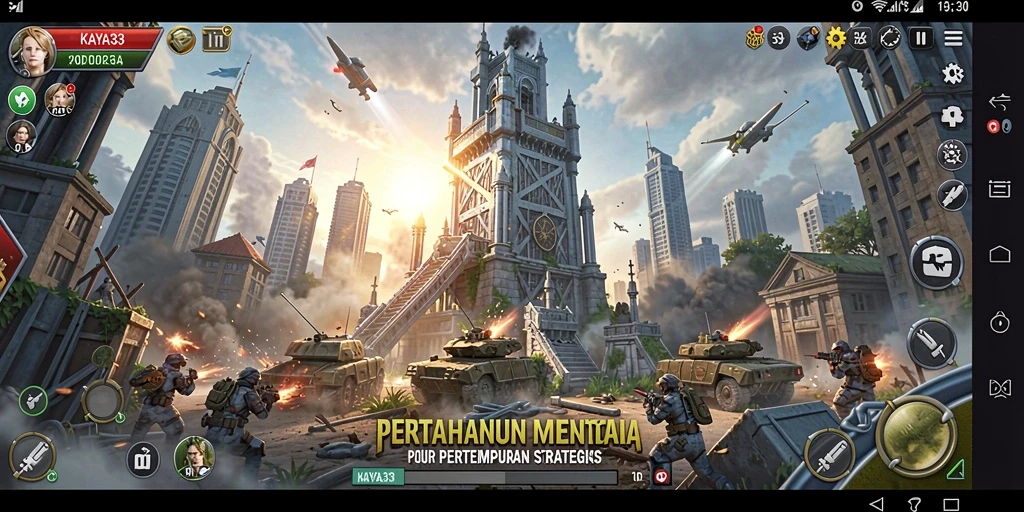 Screenshot KAYA33 menampilkan pertempuran strategis di Tower Defense.