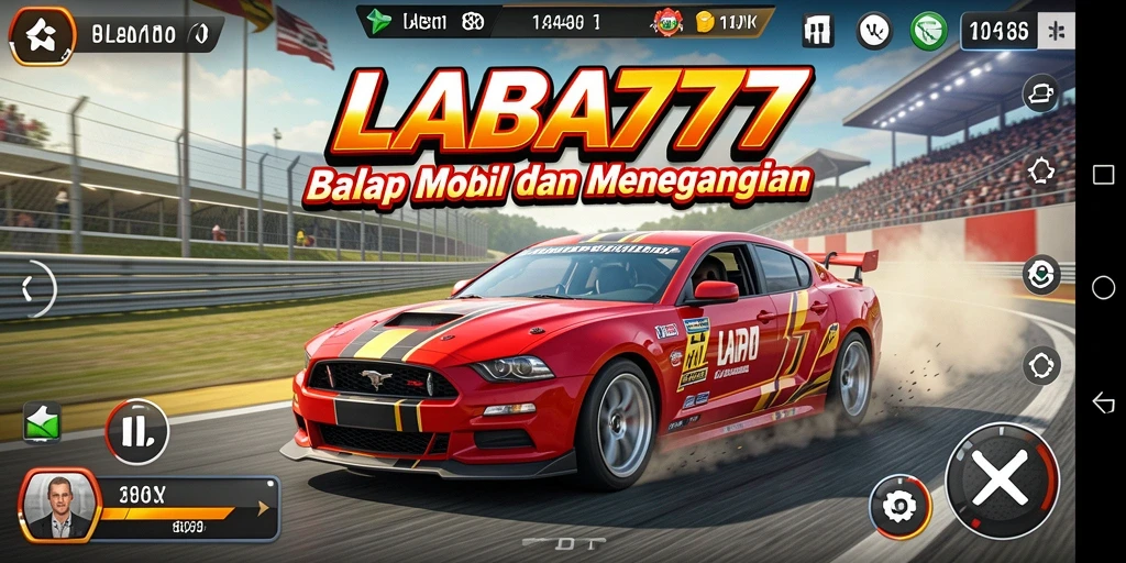 Tampilan gameplay LABA777 yang seru dalam balapan mobil.