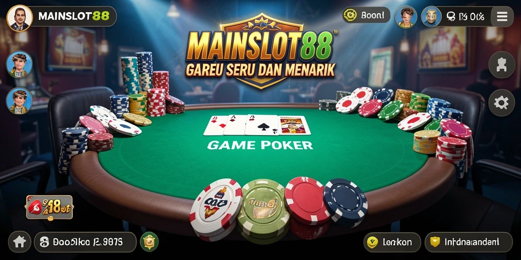 Tampilan menarik dari gameplay poker di MAINSLOT88.