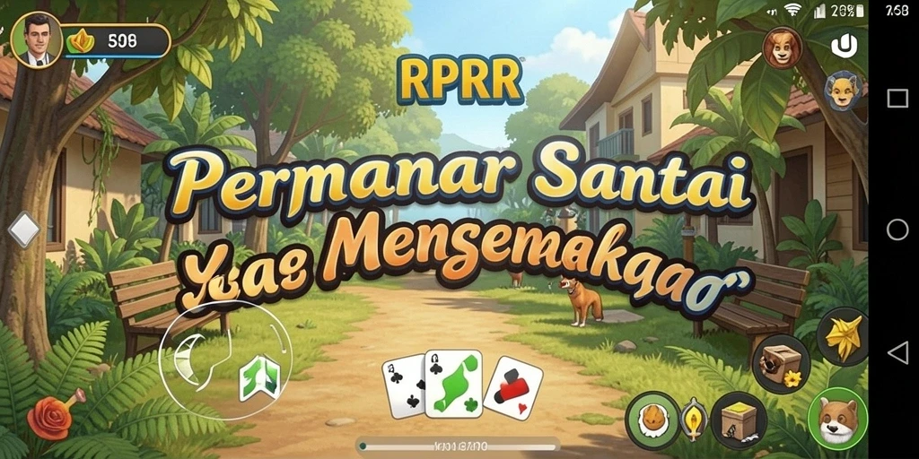 Tampilan gameplay RPRR dengan karakter dan level yang ceria.