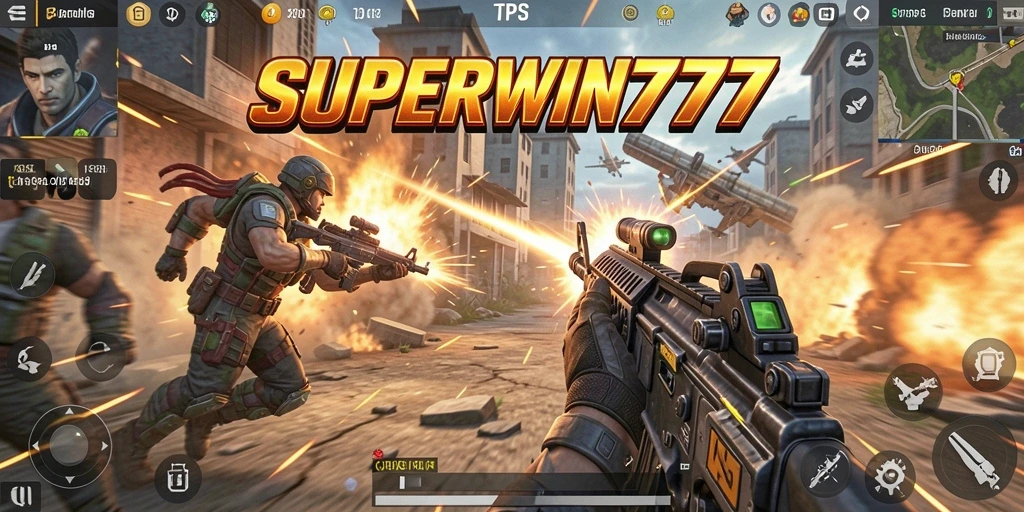 Screenshot SUPERWIN777 menampilkan aksi seru permainan TPS.
